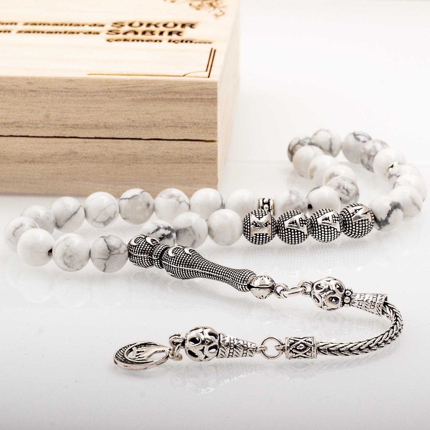 Havlit Taşı Isimli Uc Hilal Gumus Tasarim Tesbih