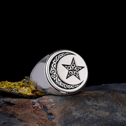 925 Ayar Gümüş Ayyıldız Model Erkek Yüzük