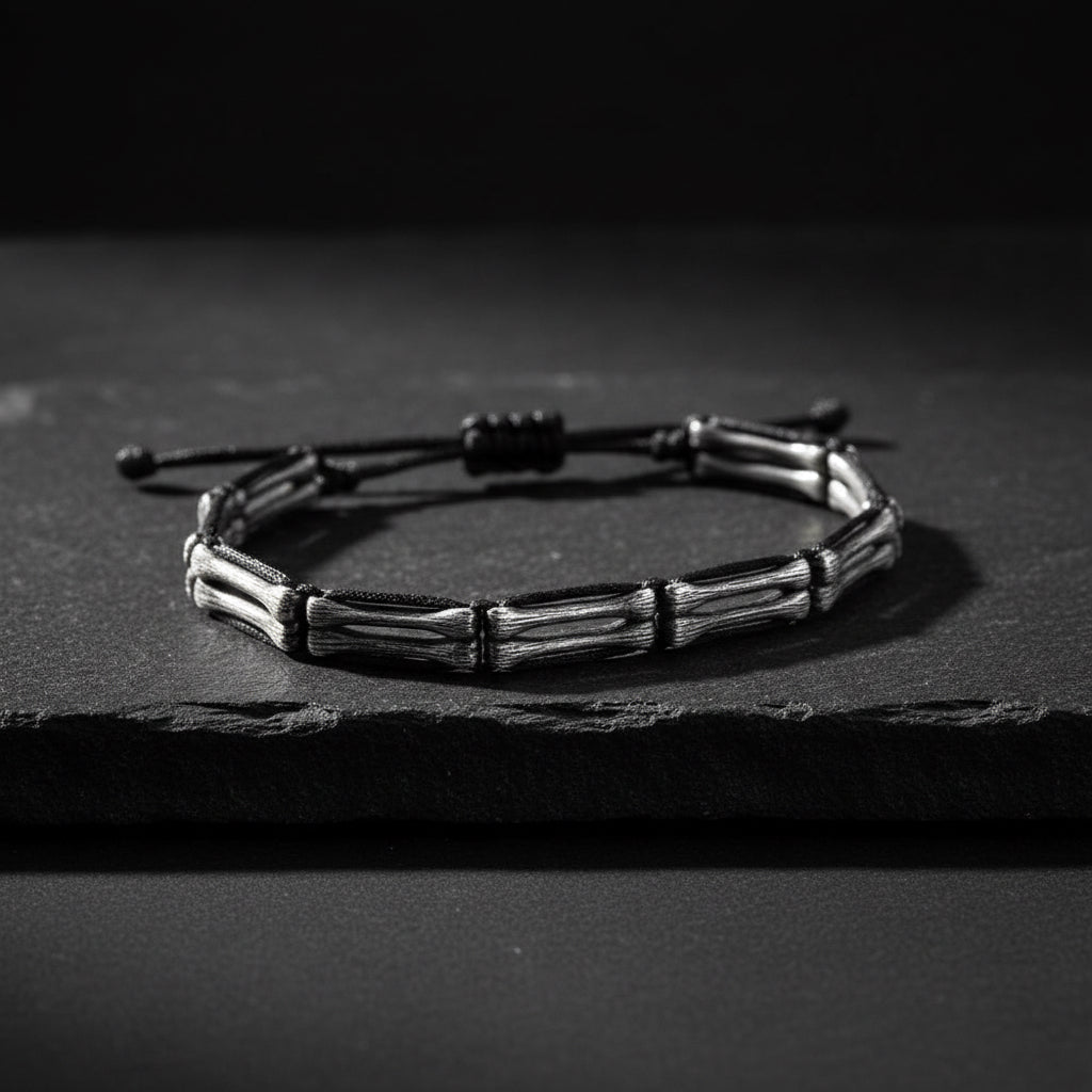 Conception du bracelet pour hommes en macrame argent