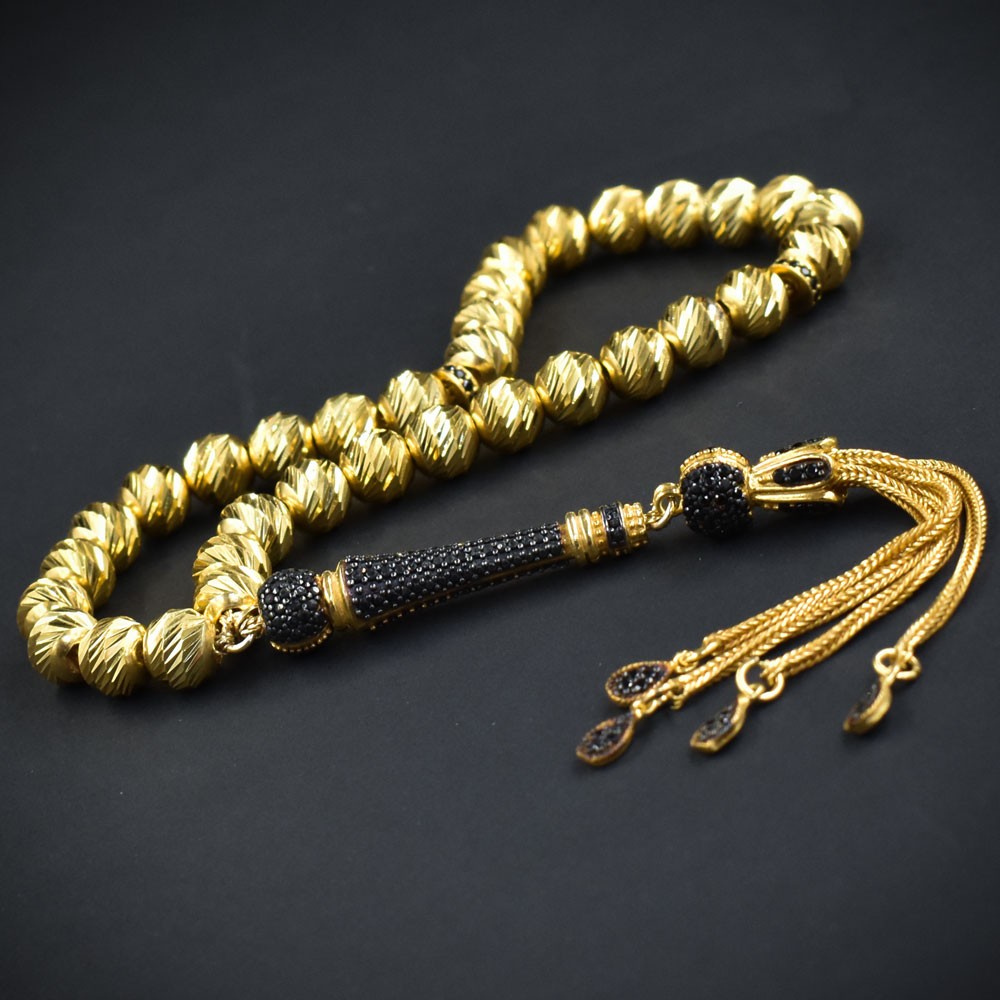 Gold plated zircon stone 925 sterling silver rosary