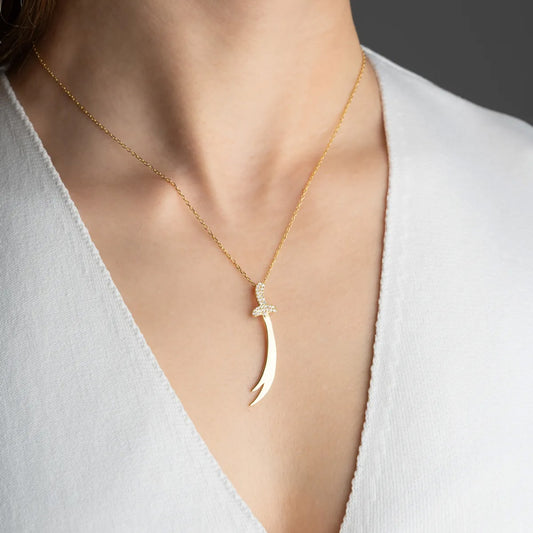 925 Sterling Silver Zulfikar Sword Necklace