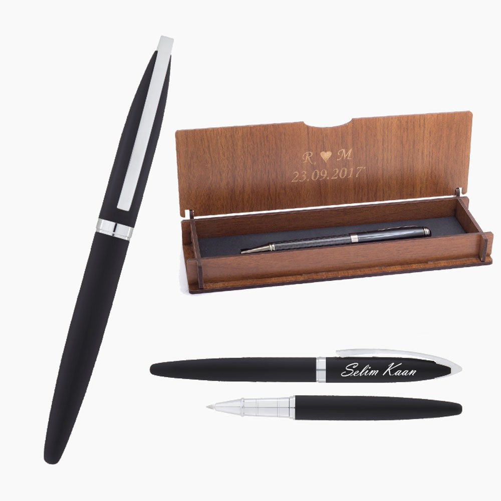 Pen and note written wooden box set