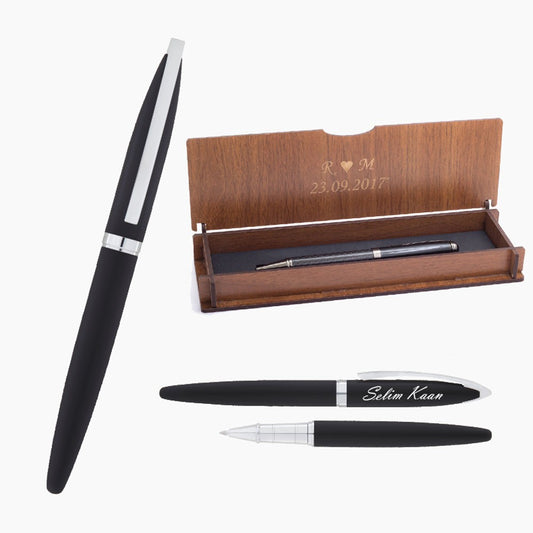 Pen and note written wooden box set
