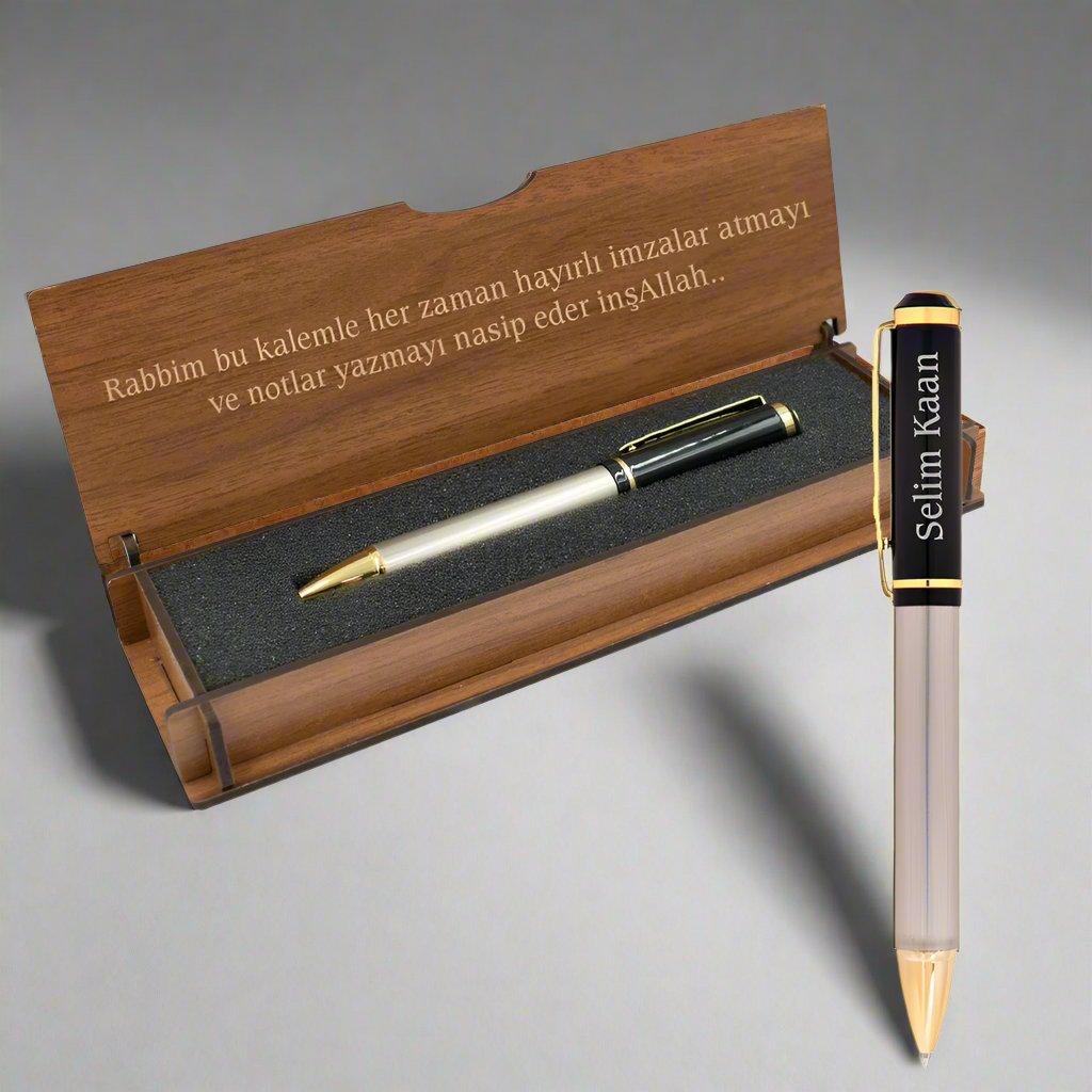 Named roles pencil and note written wooden box gift set