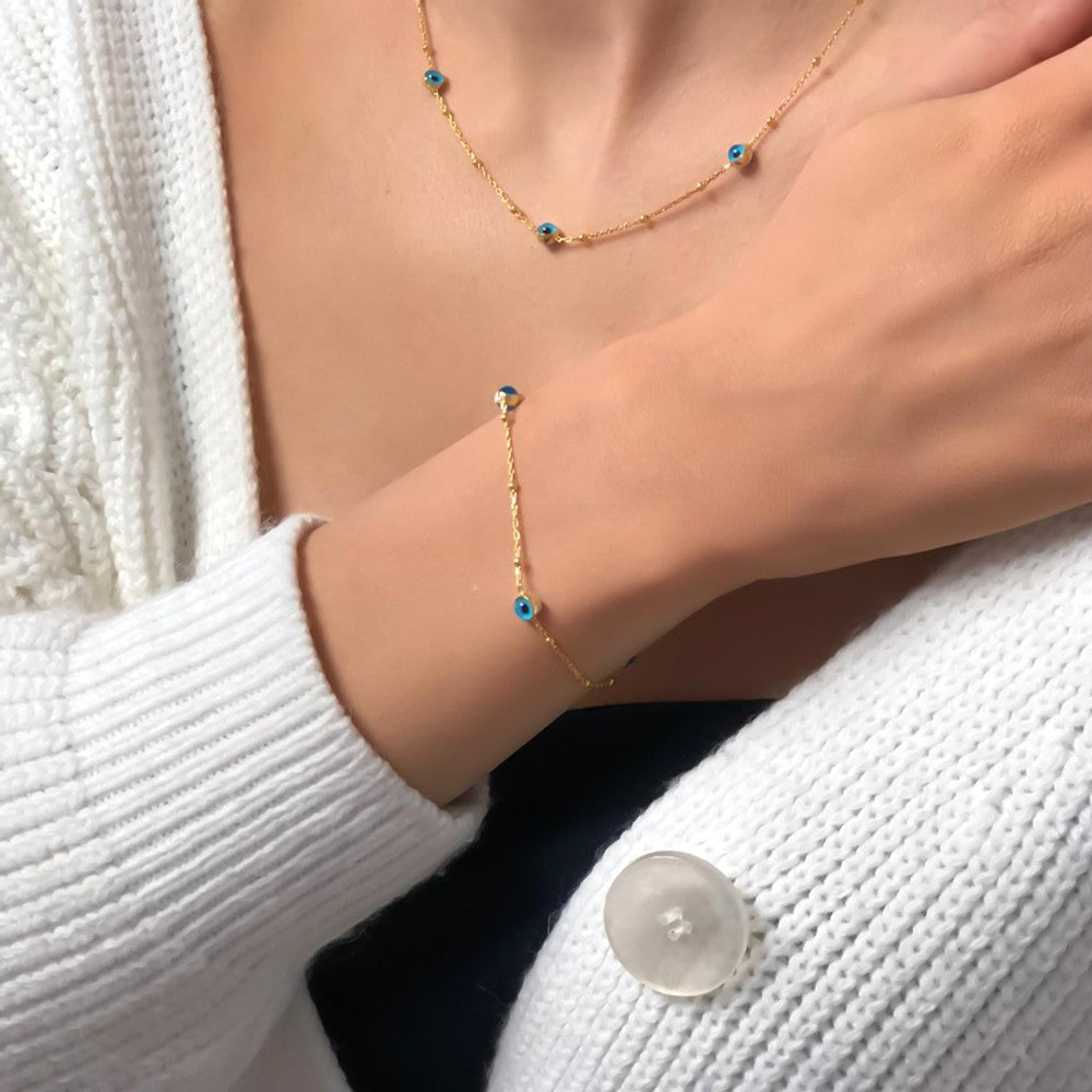 Nazar Ketten Armband Set | Blue Aura