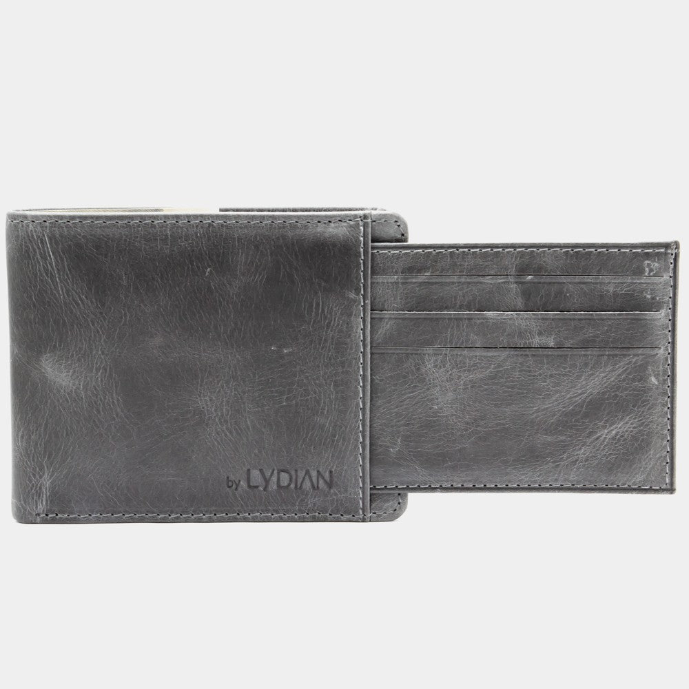 Leder Geldbörse Antic Grey