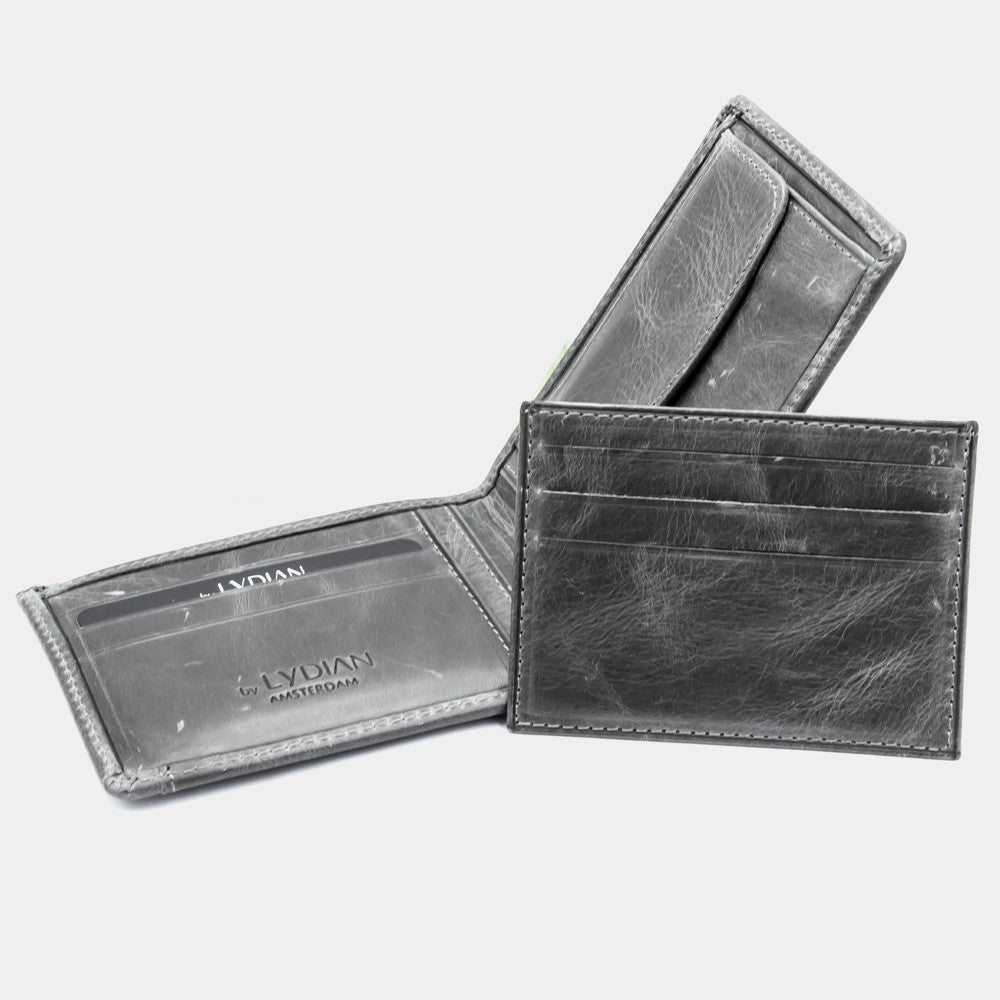 Leder Geldbörse Antic Grey