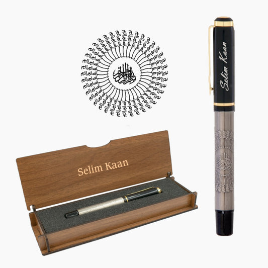 Besmele Named Rollerball Pen and Note Written Wooden Box Gift Set