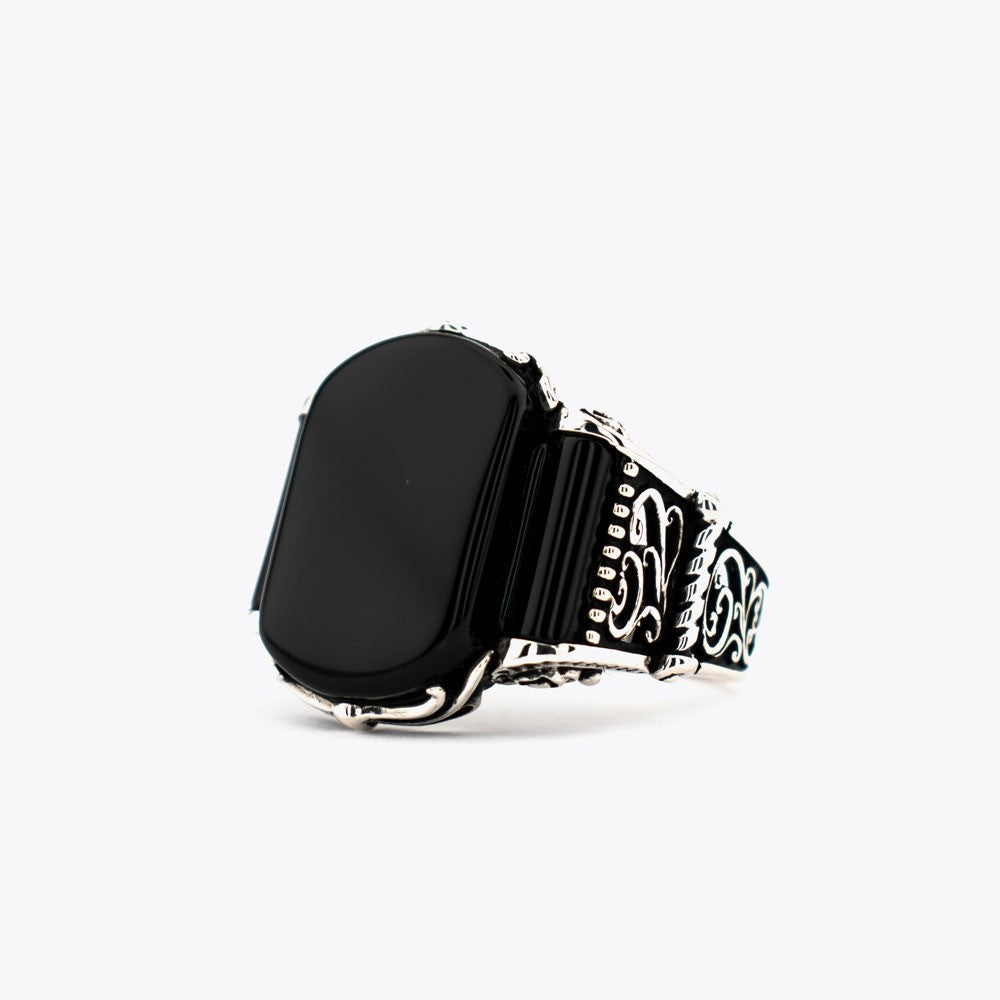 Black Onyx Stone 925 Sterling Silver Men Ring