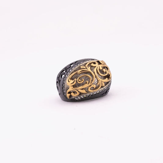 Anneau d'argent brodé pour les dames