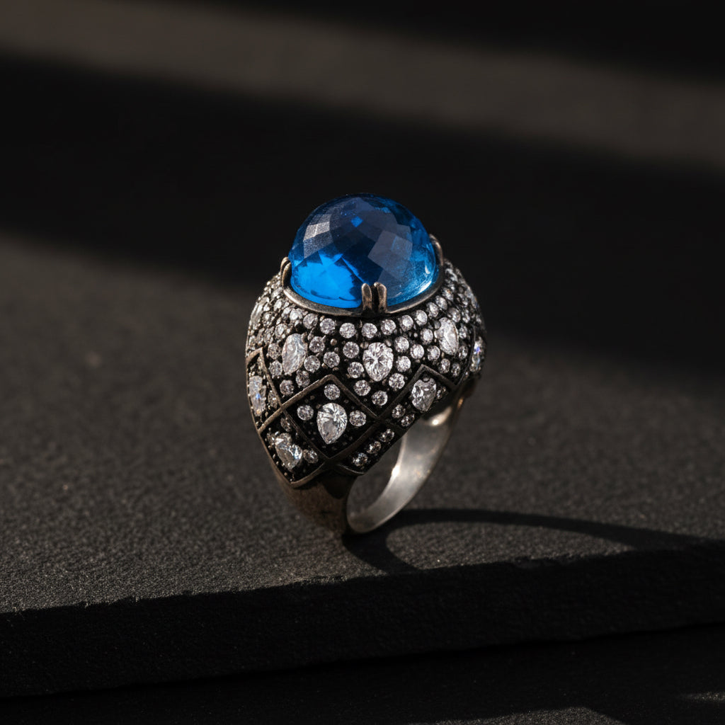 Zirkon Big Stone Frauen Silber Ring