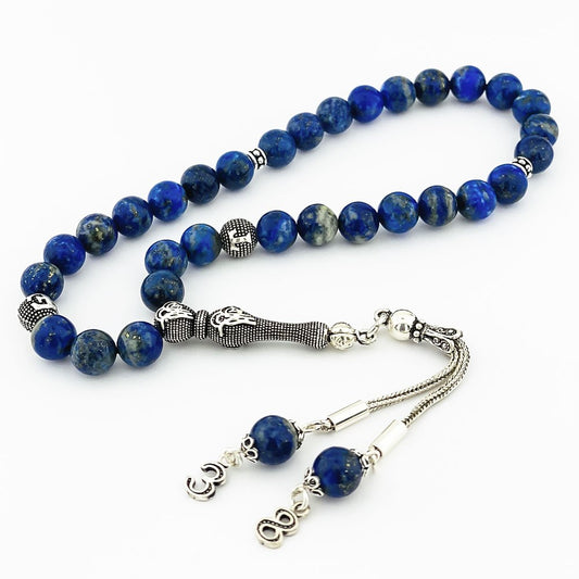 Nationed Lapis Stone 925 Sterling Silver Rosary