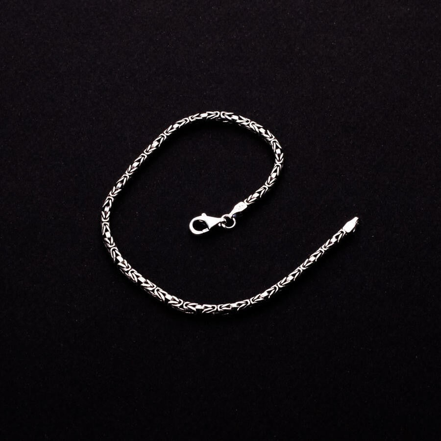 925 Sterling Silber Königskettenarmband 2mm