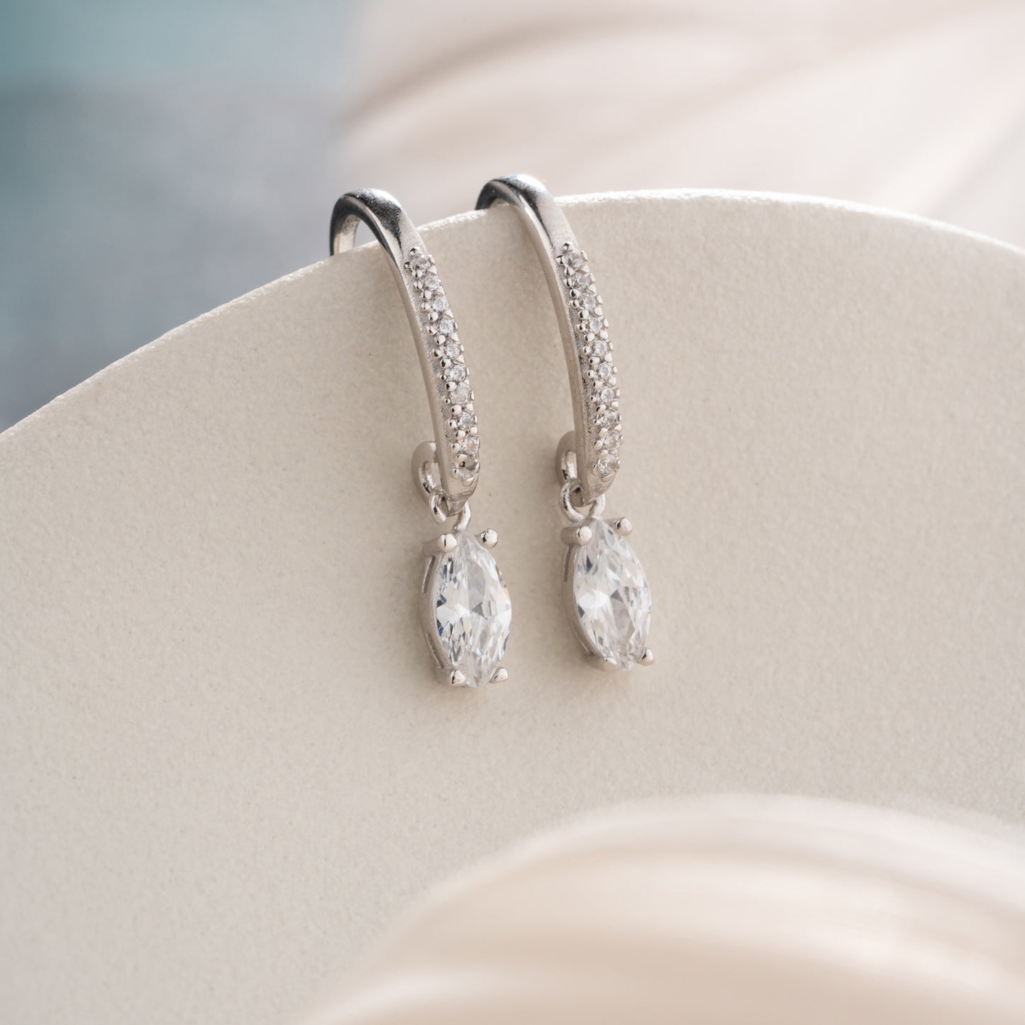Marquise Zirkonia Ohrringe | 925 Silber