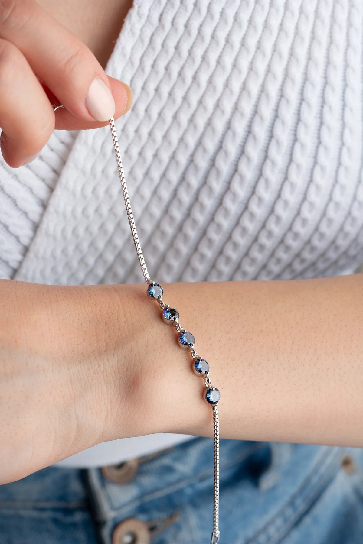 Gece Mavisi 925 Ayar Gümüş Bileklik