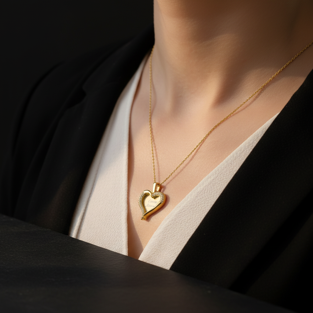 Personalisierte Herz Namenskette zum Muttertag