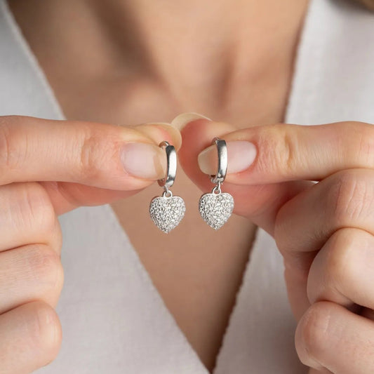 Heart Spark - 925 Sterling Silver Earrings