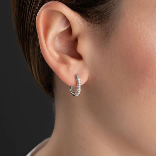 925 Ayar Gümüş Zirkon Taşlı Halka Küpe