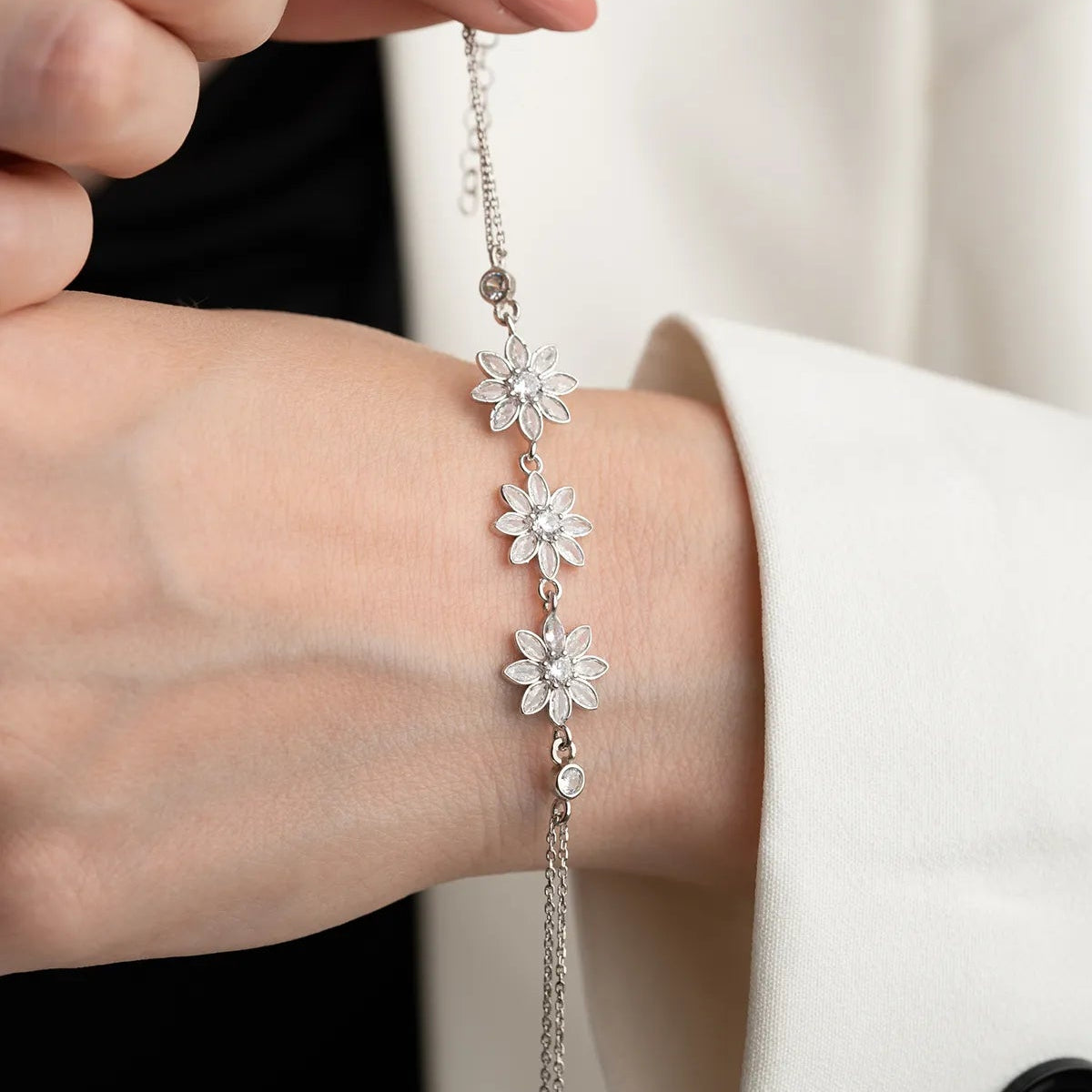 Bracelet en argent sterling Lotus Sparkle 925