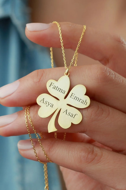 925 Sterling Silber Namensklee-Halskette