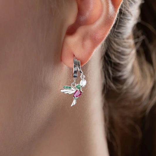925 Sterling Silver Bee Bird Earrings