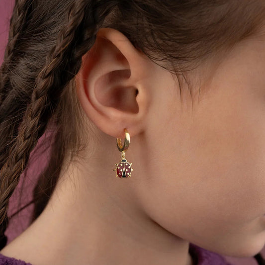 925 Ayar Gümüş Uğur Böcekli Çocuk Küpe