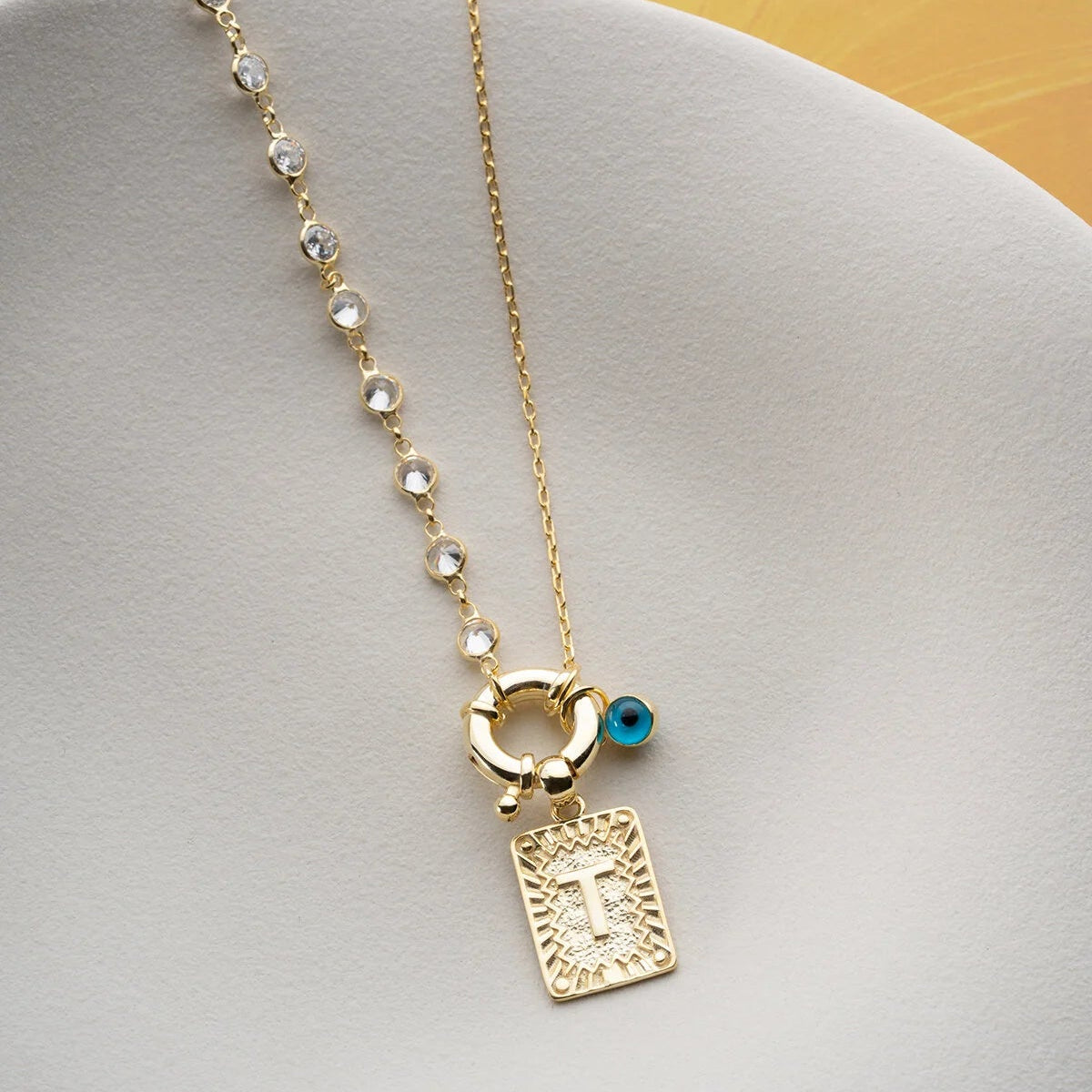 Shine Letter Personalized Silver Letter Necklace