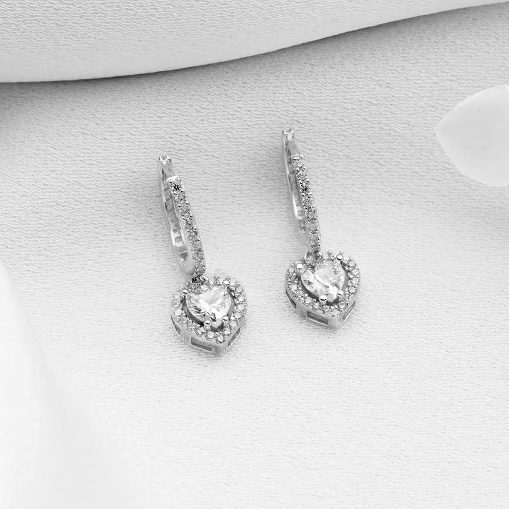 Kalpli Halka Küpe - 925 Ayar Gümüş