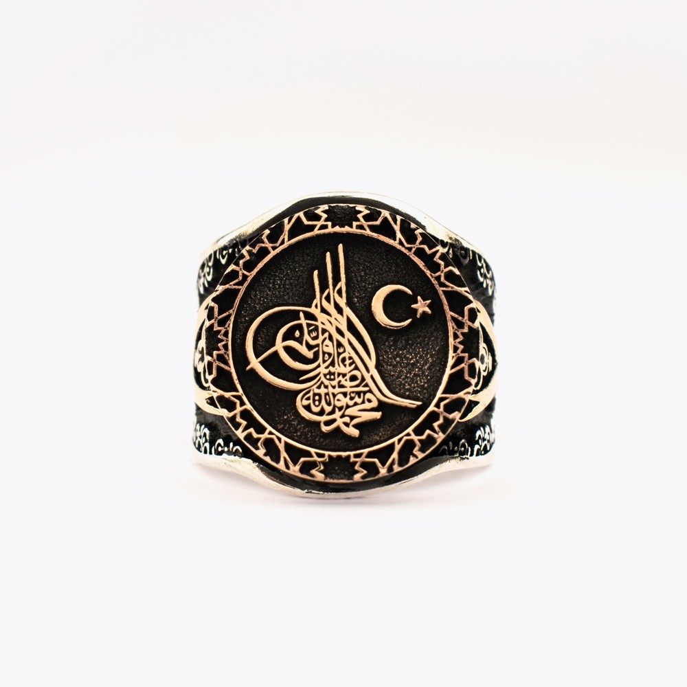Osmanische Tugra Herrenring 925er Silber