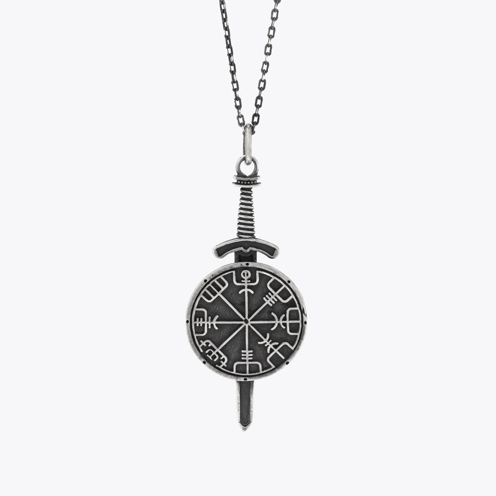 Viking Pusula Kolye - 925 Ayar Gümüş