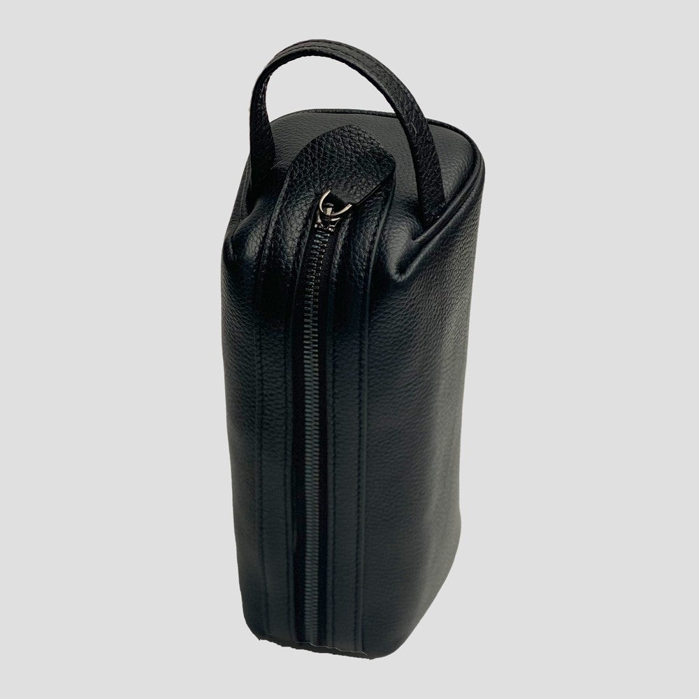 Black Unisex Leather Hand Bag