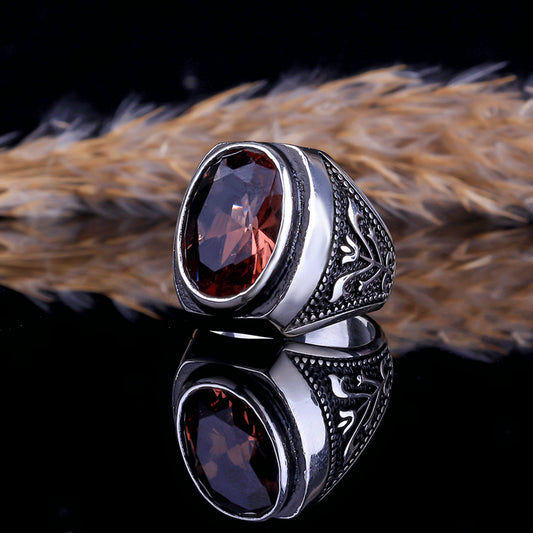ZULTANIT STONE SILVER MEN'S RING