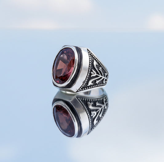 ZULTANIT STONE SILVER MEN'S RING