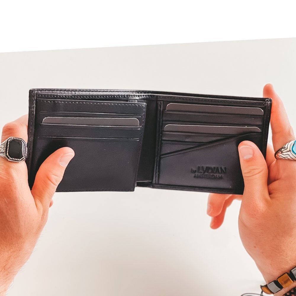 Personalized Black Leather Wallet