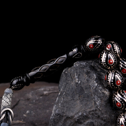 1000 sterling silver sweater embroidered embroidered Erzurum Oltu Stone Triver