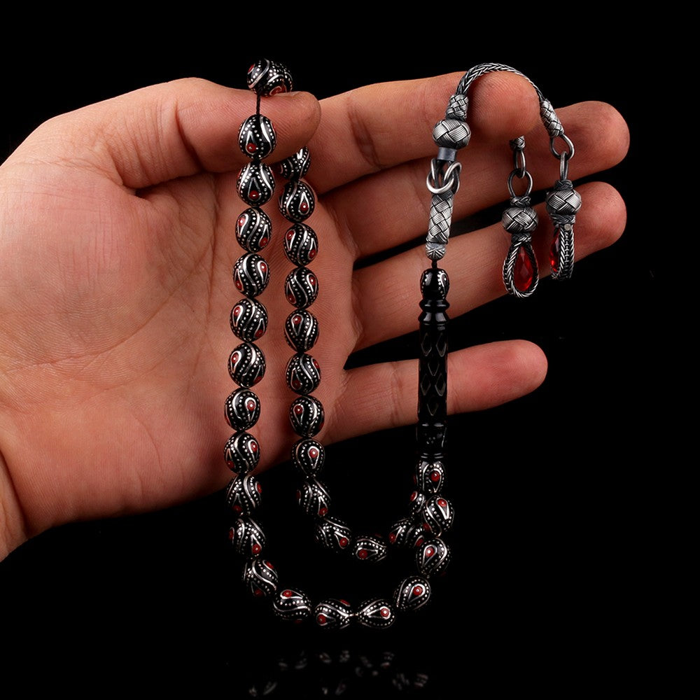 Rosenkranz mit silbernen Quasten Erzurum Oltu