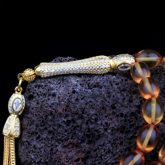 Zircon Stone Silver Tassel Color Fire Amber