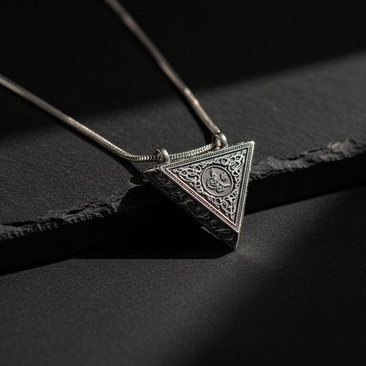 925 Sterling Silver Tughra Amulet Case Necklace