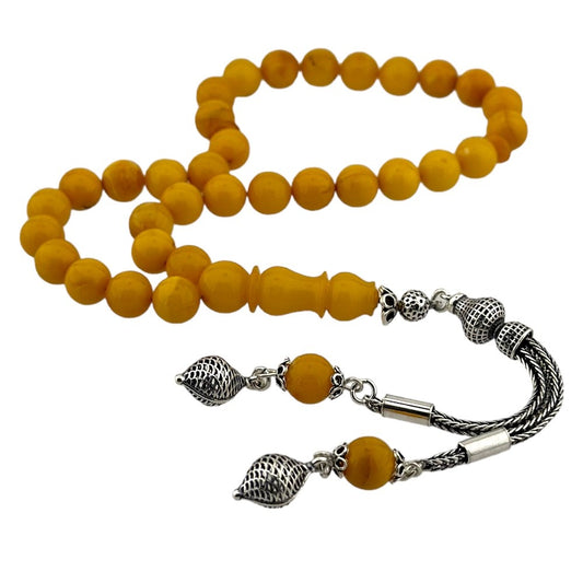 Certified ancient drop amber rosary 8mm