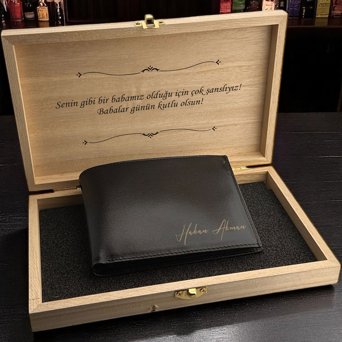 Persönliche Portemonnaie mit Gravur aus Leder