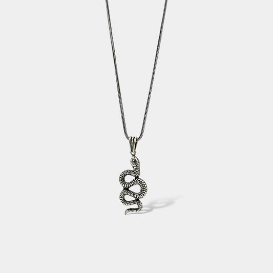 925 sterling silver necklace with snake motifs