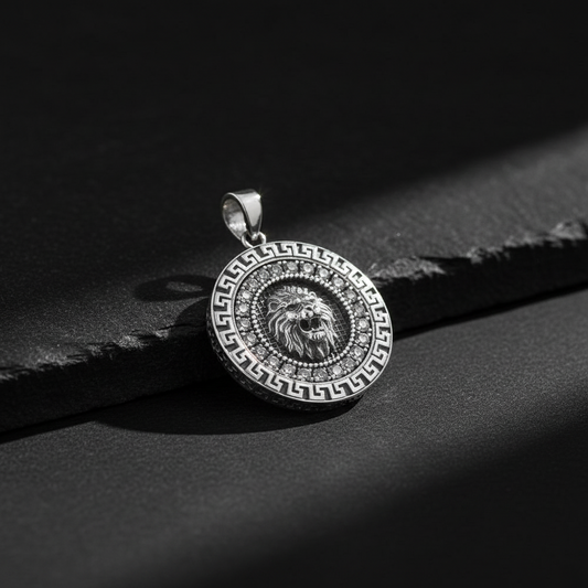 2.2 mm king chain lion figure 925 sterling silver necklace