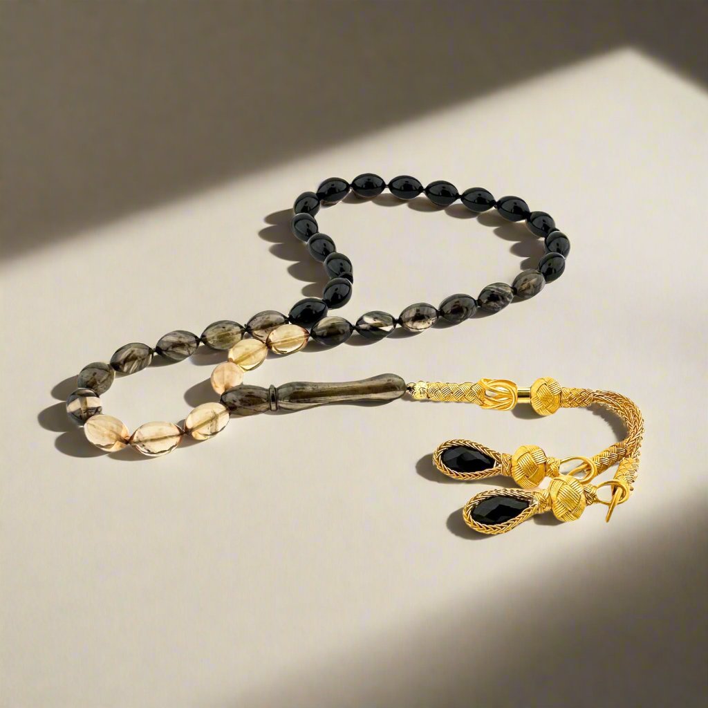 1000 Sterling Silver Sweat Tassel Squeezing Amber Tesbih