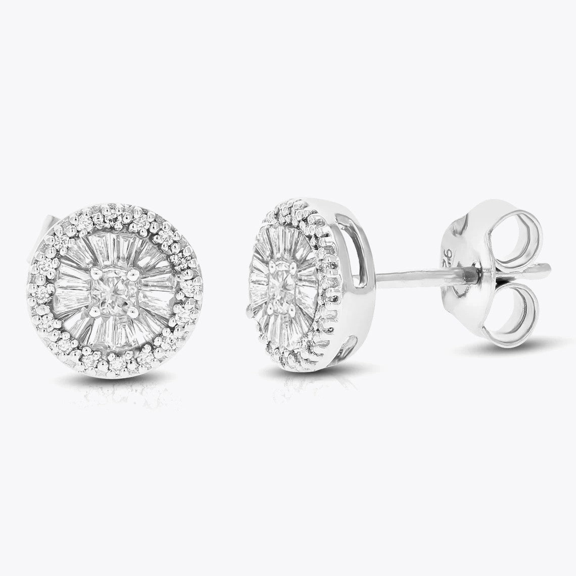 Diamond Style Silver Earrings Set