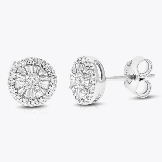 Ensemble de boucles d'oreilles en argent de style diamant