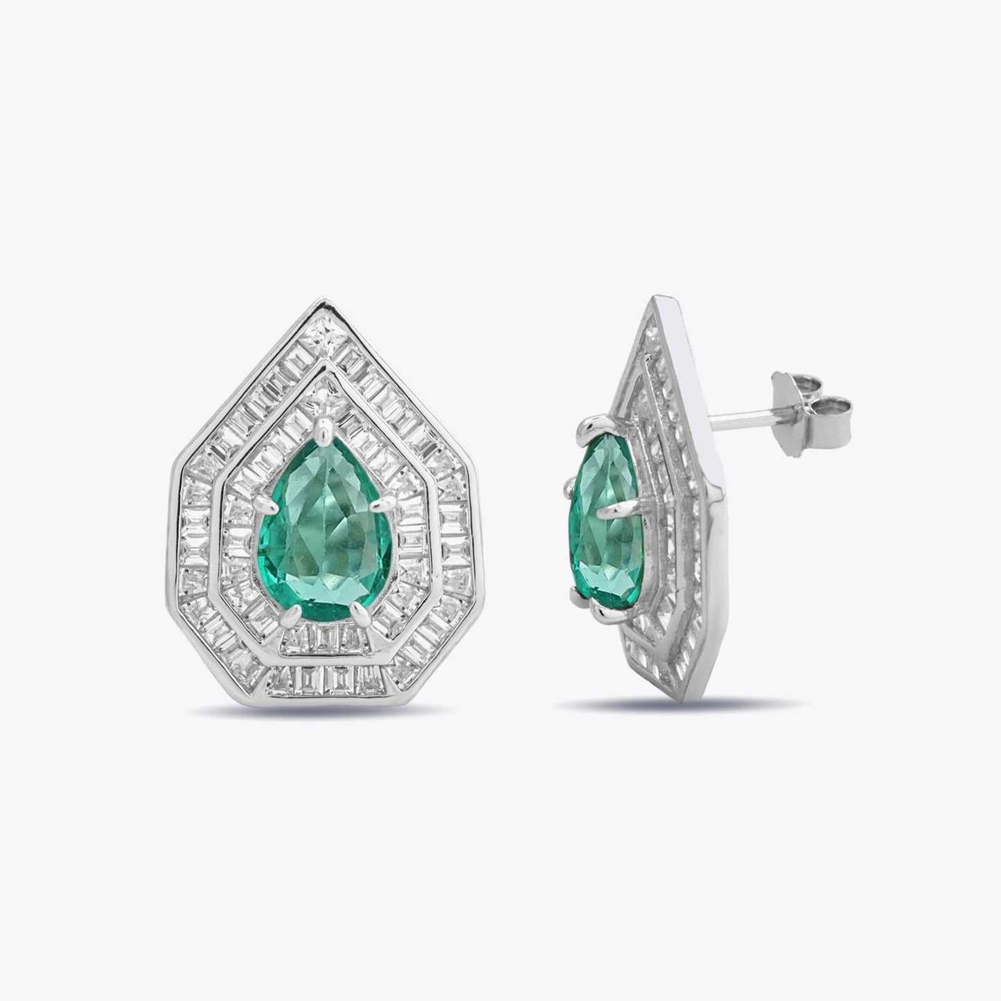 Ice Cut Zircon and Fuzy Earrings