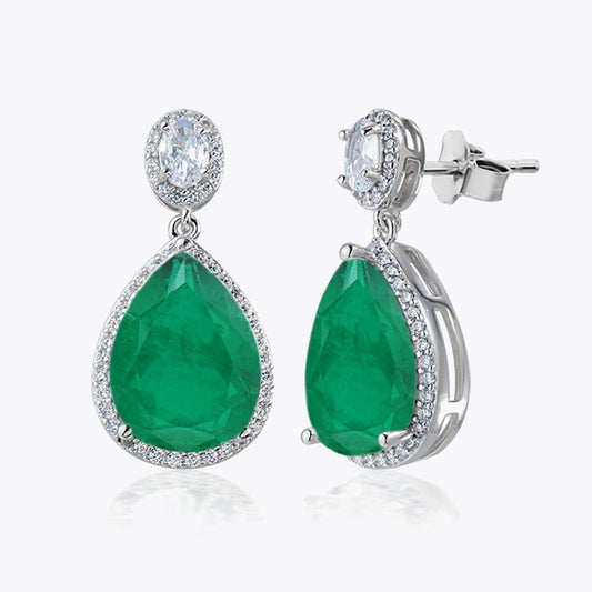 Green drop earrings