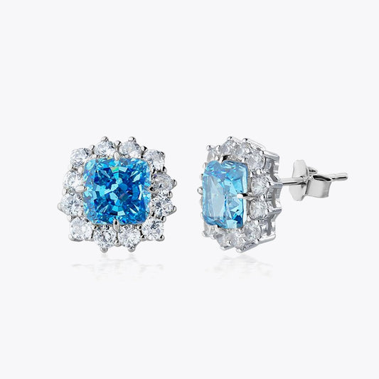 Boucles d'oreilles bleues aqua