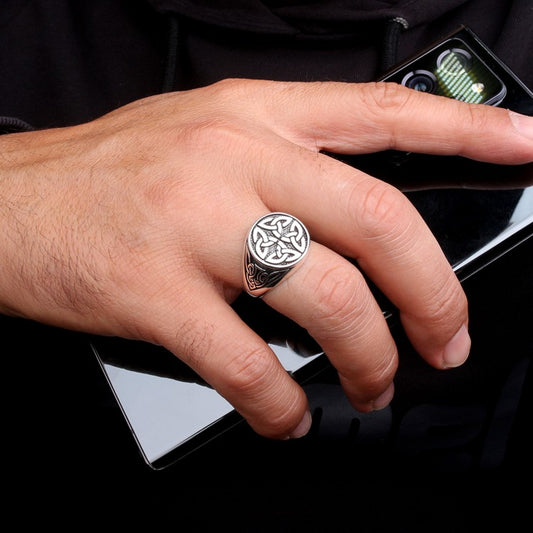 VARQ Kelt Motifli Erkek Yüzük – 925 Ayar Gümüş