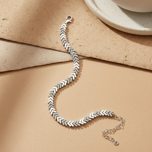 925er Silber Armband mit Zirkonia-Steinen